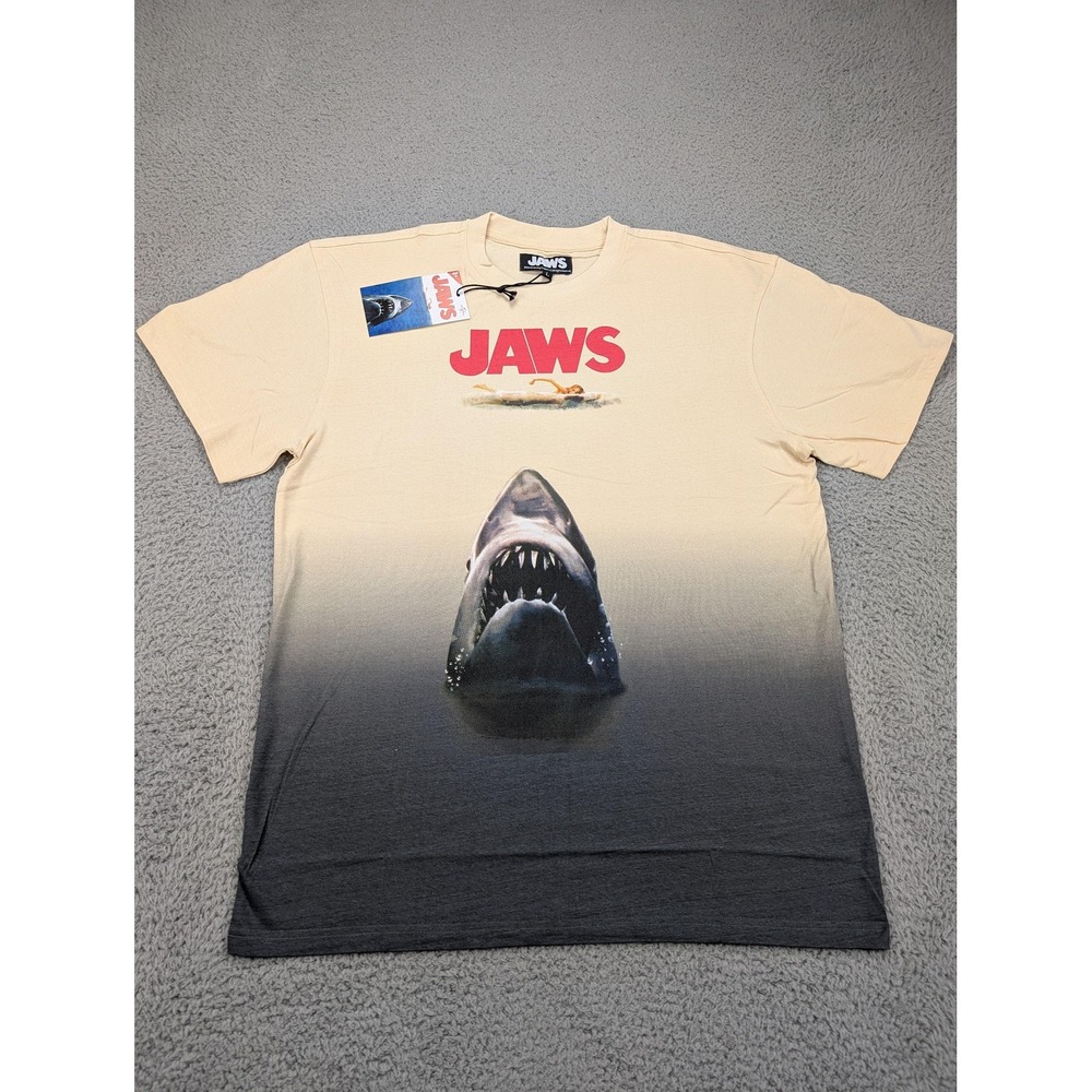 Jaws Shirt Mens Large Khaki Reason Universal Studios Movie Graphic Tee New
